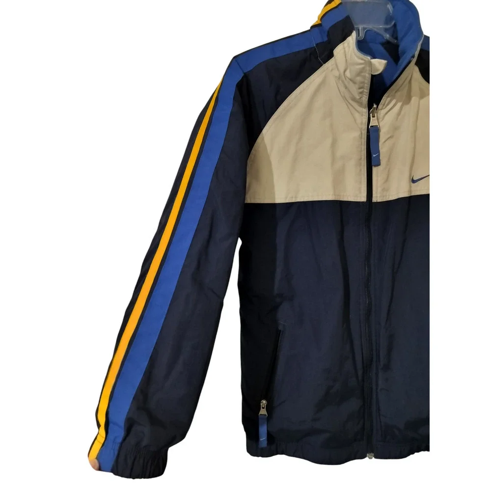 M632) Nike Y2K Reversible Full Zip Boys Nylon Fleece Jacket Large (14-16)